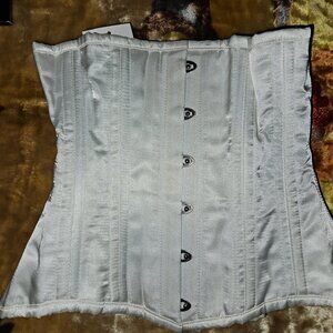 NWT S 24" OFF-WHITE BRIDAL CORSET TIGHT LACING STEEL BONED